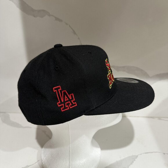 Sam's Hofbrau Hat Cap Snap Back Black Embroidered Yupoong LA Logo Flat Bill Mens - Picture 6 of 9